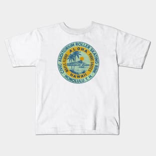 1950's Roller Skate in Hawaii Kids T-Shirt